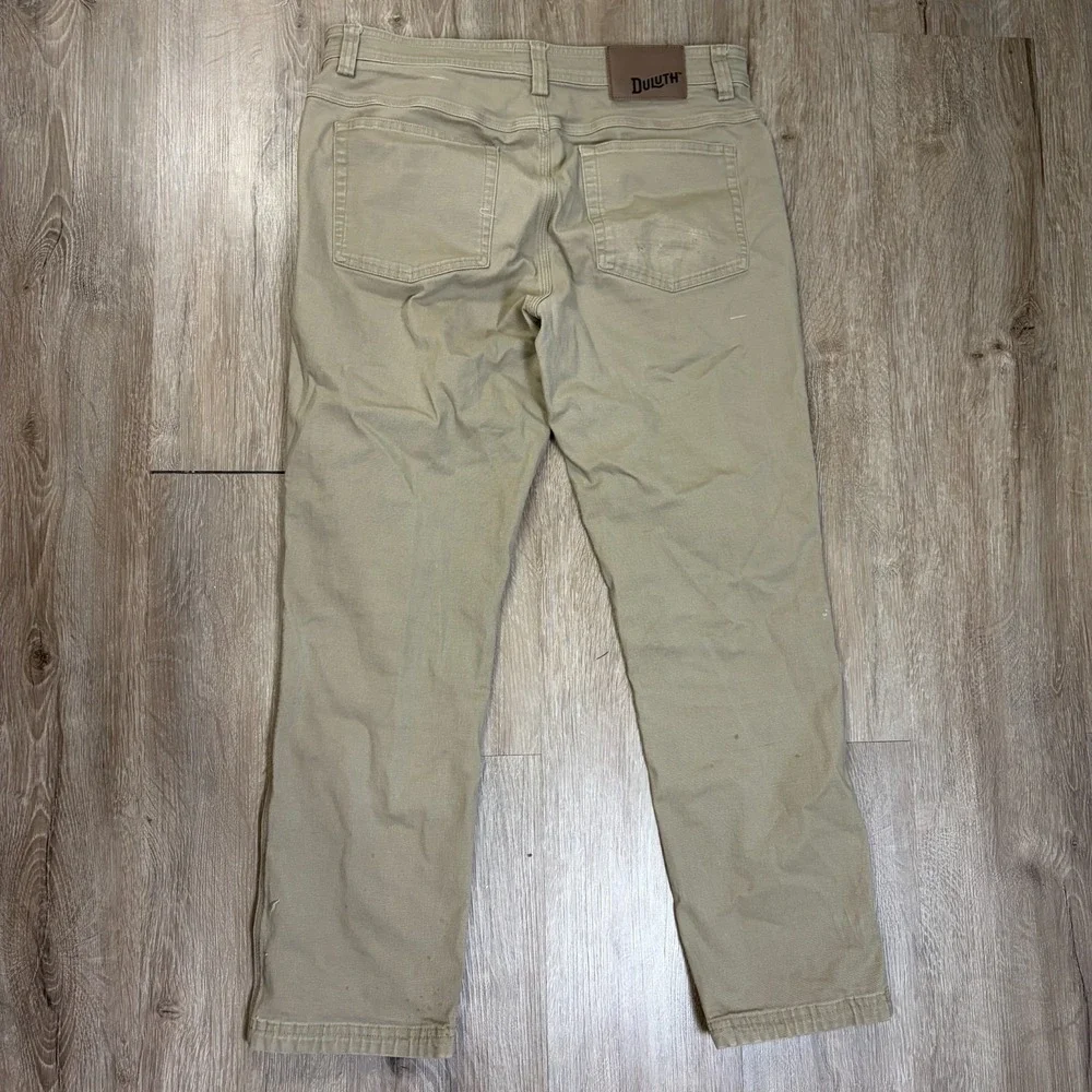Duluth Trading Co. Flex Fire Hose Pants Brown 34x30 Slim Canvas Workwear